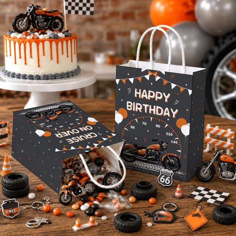Grencian 16Pcs Motorcycle Birthday Goodie Bags Dirt Bike Party Favors - Grencian