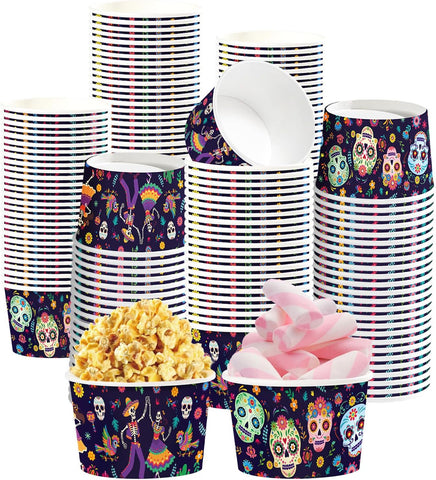 Grencian 60Pcs 12oz Dia de los Muertos Snack Cups