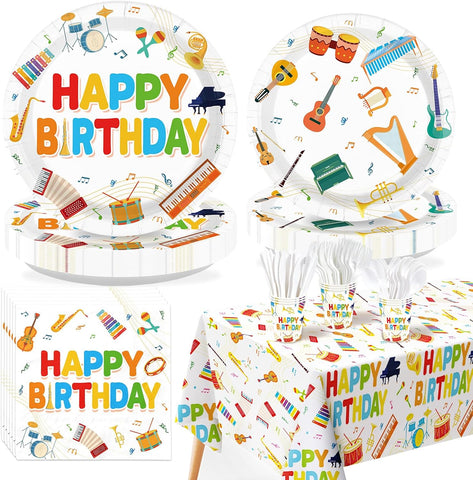 170Pcs Music Birthday Party Supplies Serves 24 - Grencian