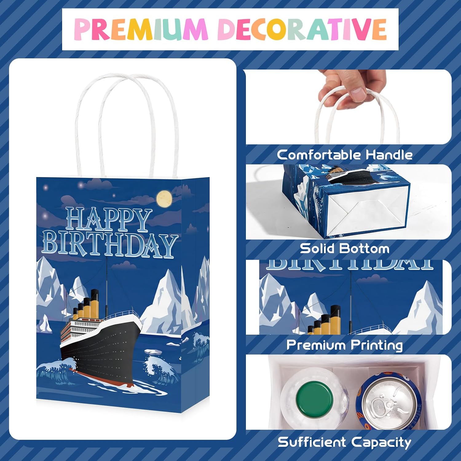 Grencian 16Pcs Nautical Birthday Goodie Bags Cruise Ship Party Favors - Grencian