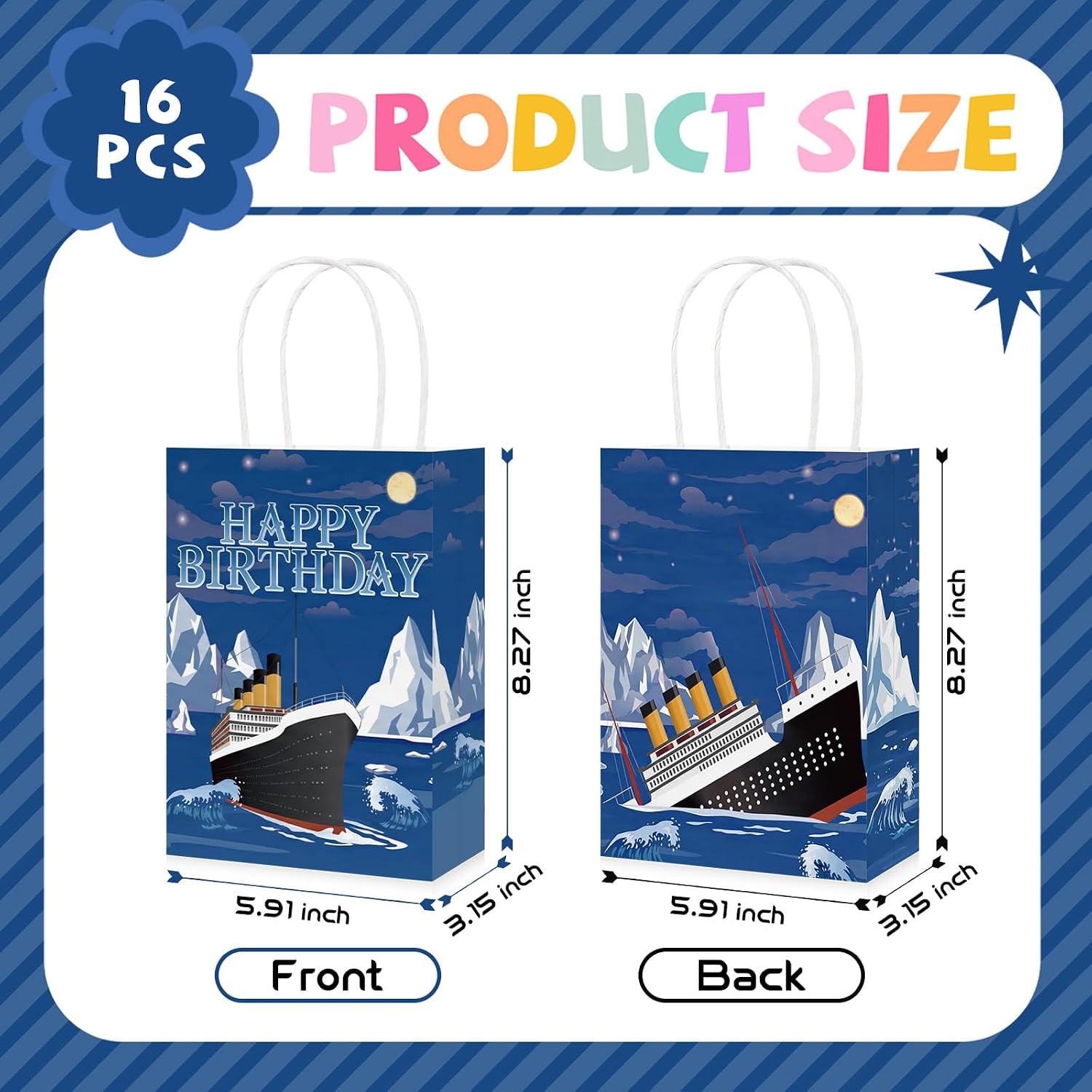 Grencian 16Pcs Nautical Birthday Goodie Bags Cruise Ship Party Favors - Grencian