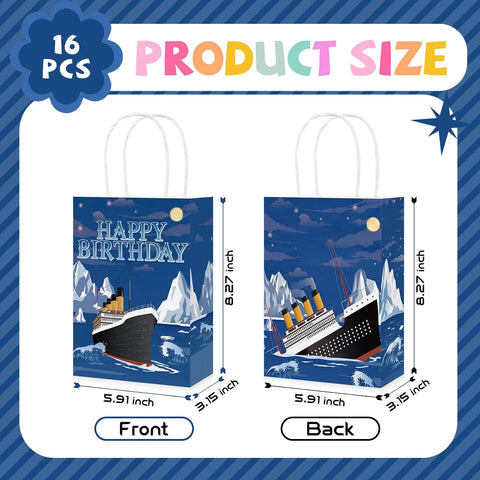 Grencian 16Pcs Nautical Birthday Goodie Bags Cruise Ship Party Favors - Grencian