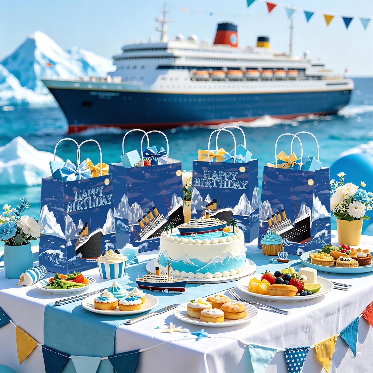 Grencian 16Pcs Nautical Birthday Goodie Bags Cruise Ship Party Favors - Grencian