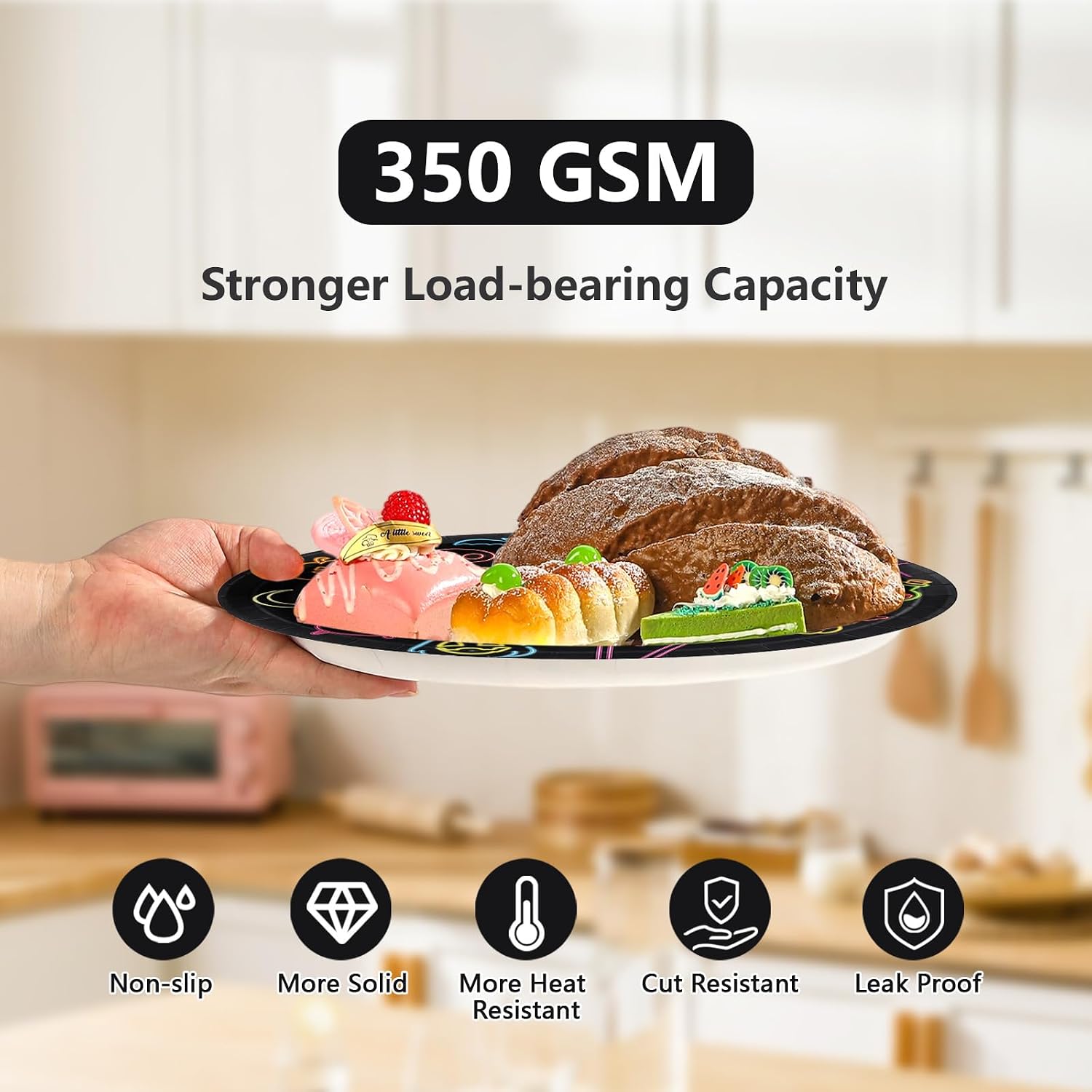 350 GSM heavyweight neon Halloween oval platters