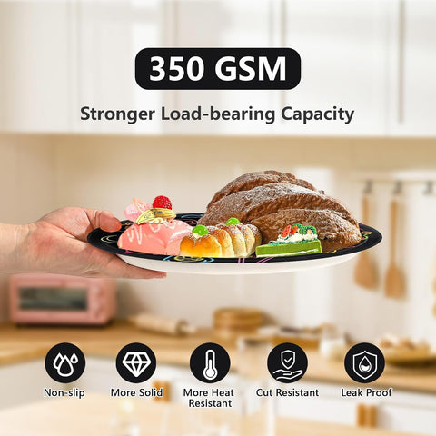 350 GSM heavyweight neon Halloween oval platters