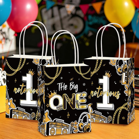 16Pcs Notorious One Goodie Bags Black Gold Hip Hop - Grencian