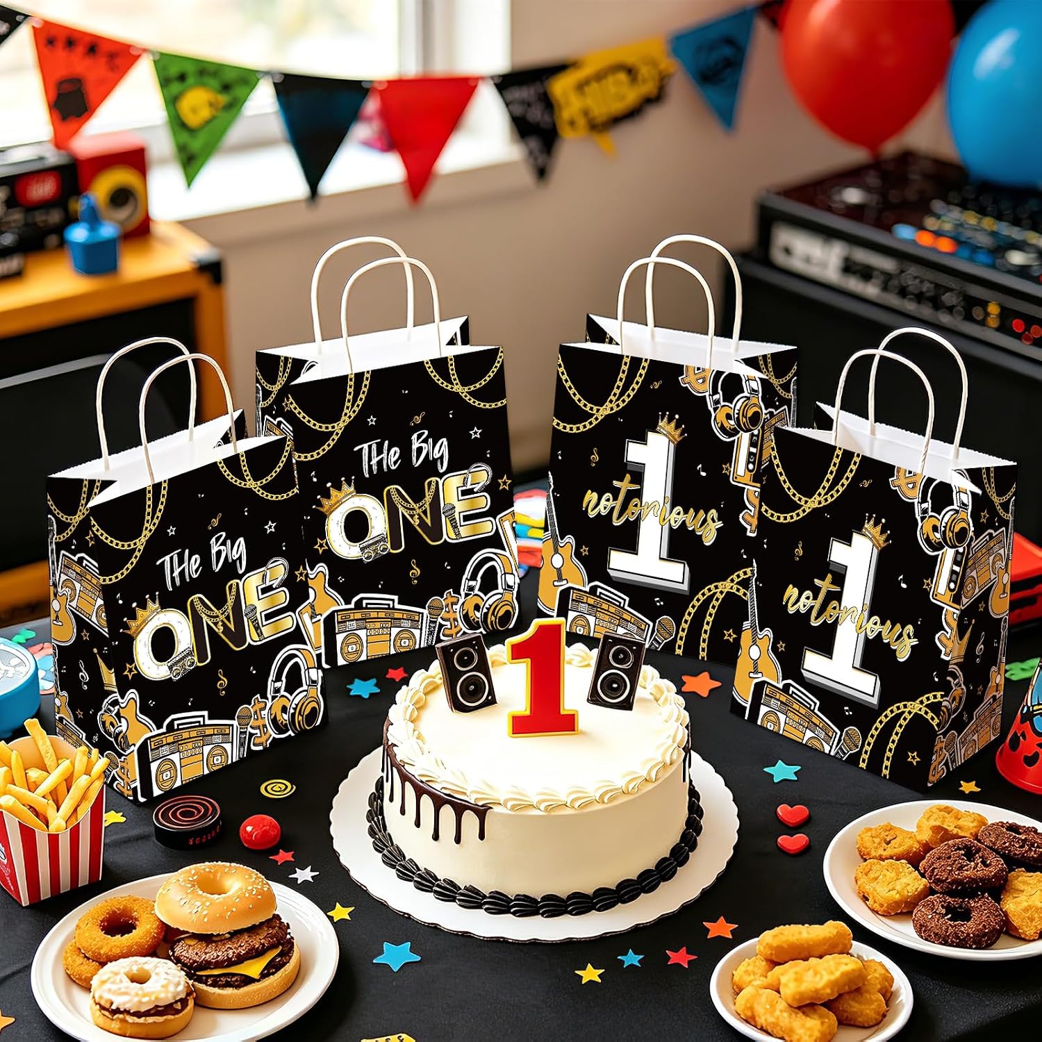 16Pcs Notorious One Goodie Bags Black Gold Hip Hop - Grencian