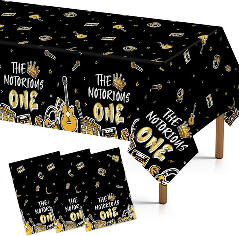 3Pcs Notorious One Tablecloth Black Gold Hip Hop - Grencian