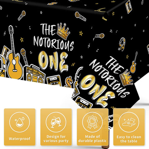 3Pcs Notorious One Tablecloth Black Gold Hip Hop - Grencian