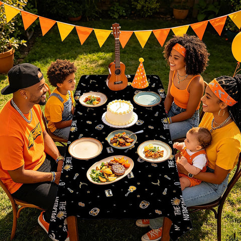 3Pcs Notorious One Tablecloth Black Gold Hip Hop - Grencian