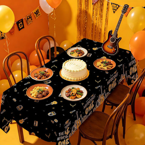 3Pcs Notorious One Tablecloth Black Gold Hip Hop - Grencian