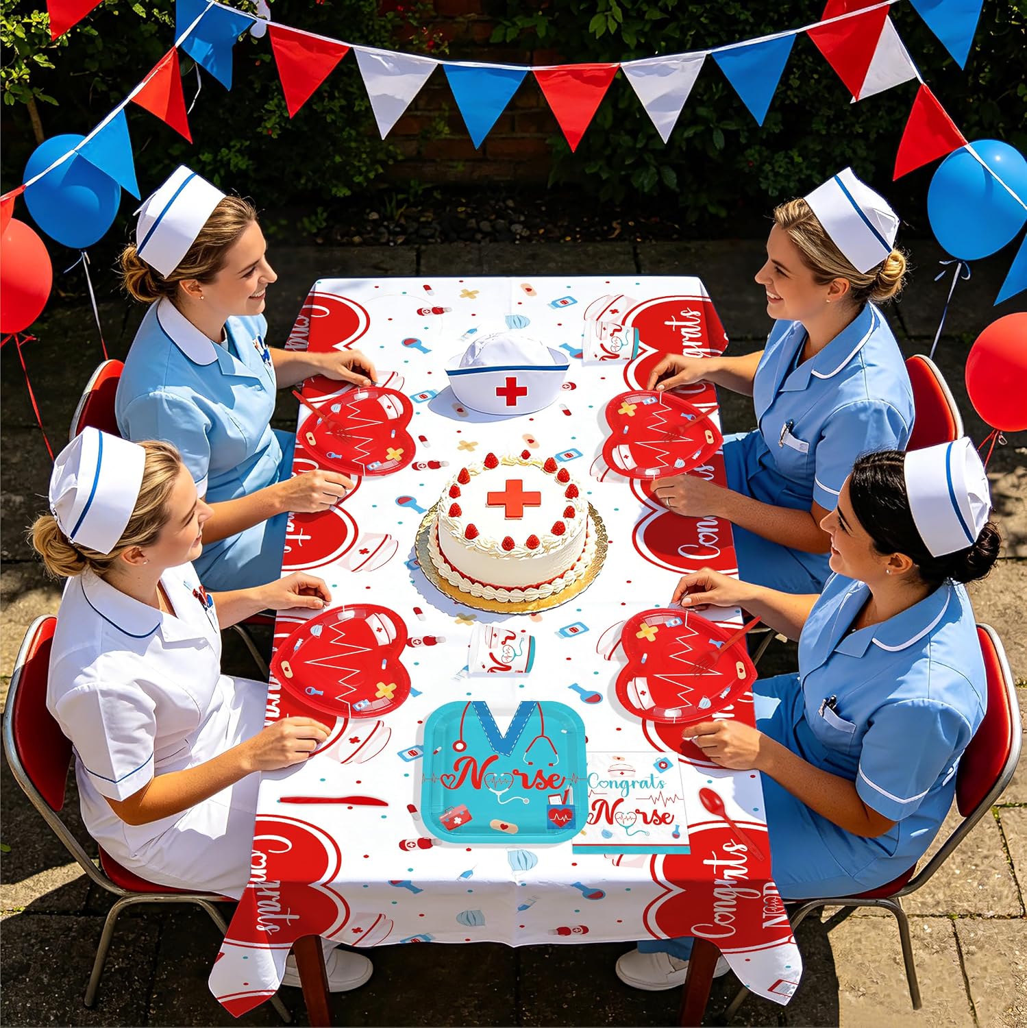 170Pcs Nurse Graduation Party Supplies Serves 24 - Grencian