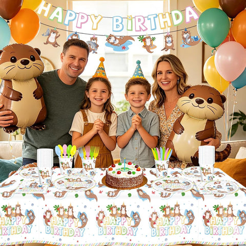 171Pcs Otter Under the Sea Birthday Party Supplies Serves 24 - Grencian