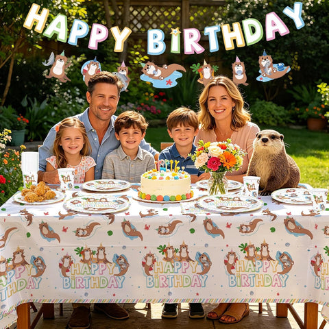 171Pcs Otter Under the Sea Birthday Party Supplies Serves 24 - Grencian