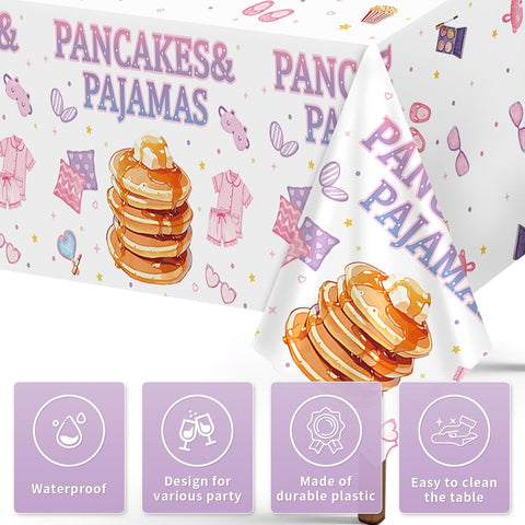 3Pcs Pancakes and Pajamas Tablecloth Pajama Brunch - Grencian