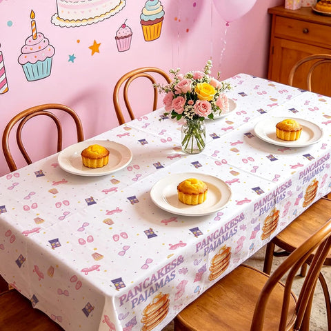 3Pcs Pancakes and Pajamas Tablecloth Pajama Brunch - Grencian