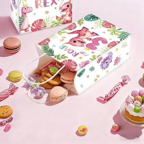 Lifestyle shot of slumber party goodie bags filled with treats