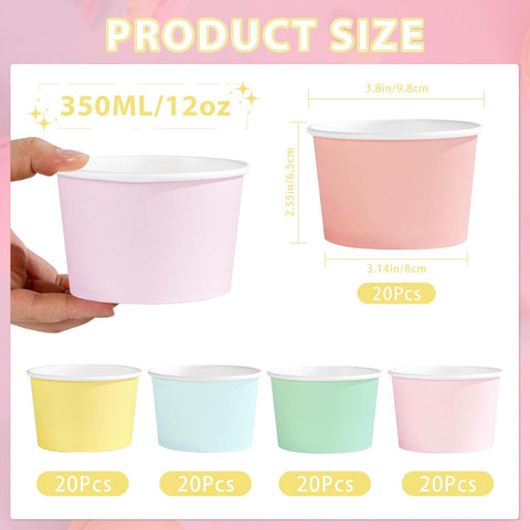 Pastel dessert cups filled with treats on spring party table