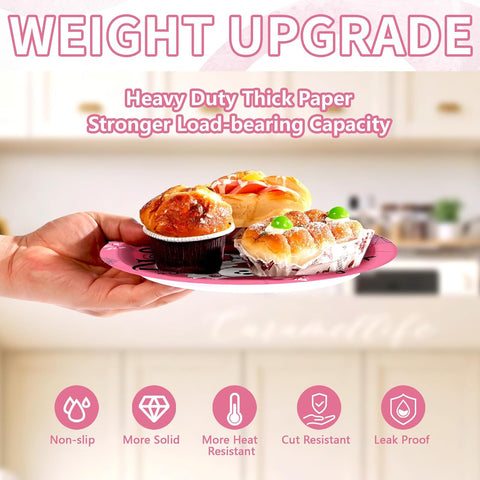 350g weight upgrade of the pink Halloween paper plates