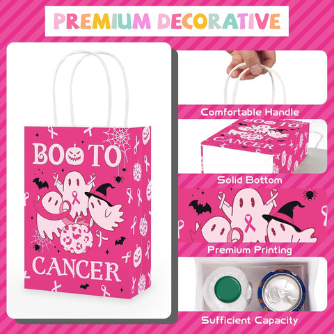 Full 16 piece pink ribbon Halloween favor bag set