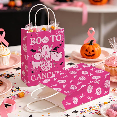 Treats packed inside the pink pumpkin bags