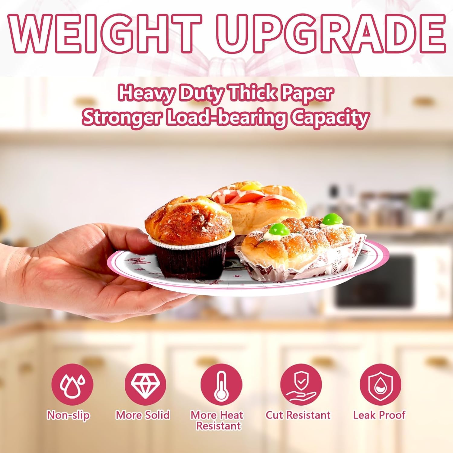 Weight upgrade of the pink gothic skeleton paper plates