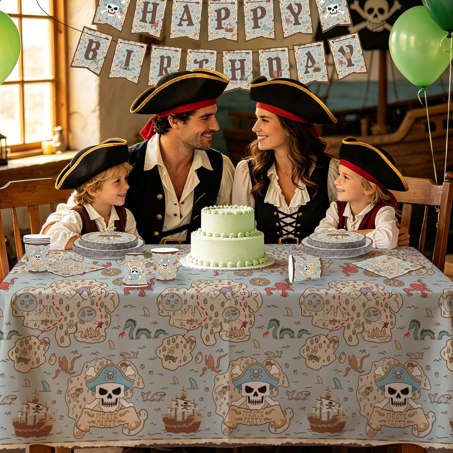 171Pcs Pirate Birthday Party Supplies Serves 24 - Grencian
