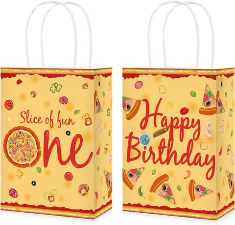Grencian 16-piece pizza 1st birthday goodie bags set with Slice of Fun design