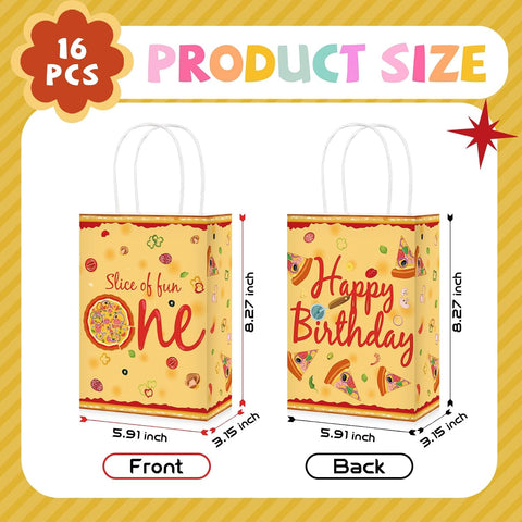 Pizza theme paper gift bag with handles
