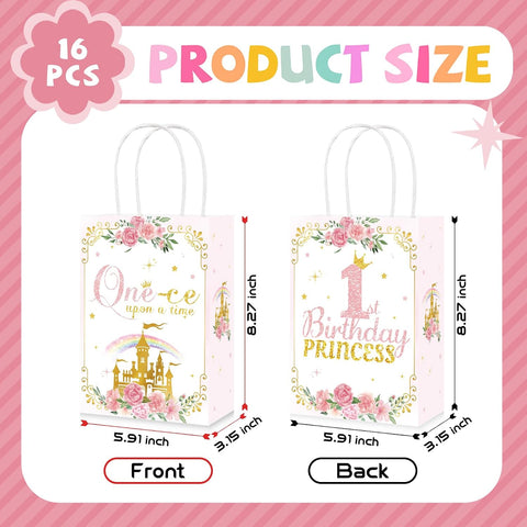 Rose castle princess favor bag with Once Upon A Time lettering