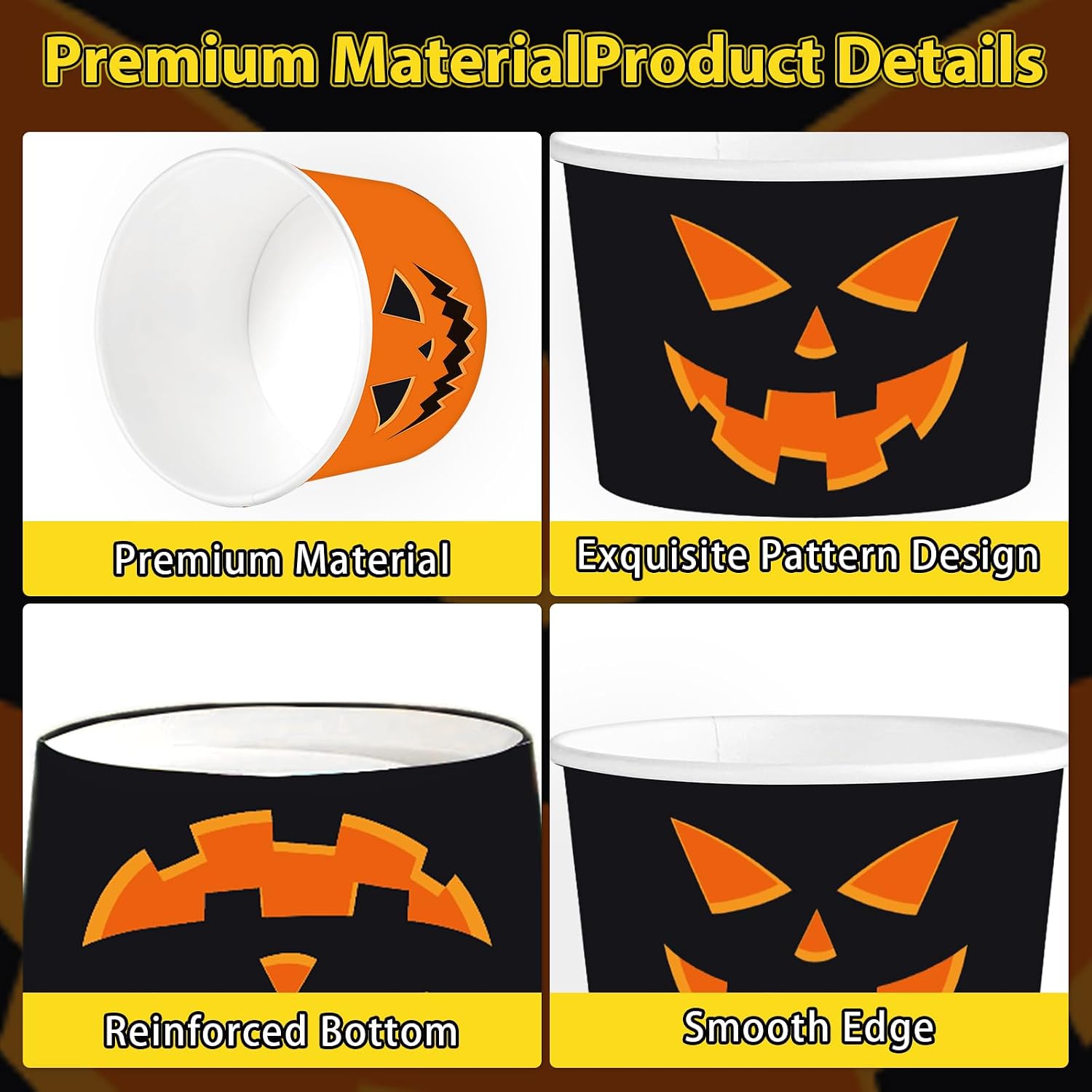 Full 50 piece pumpkin Halloween snack cup set