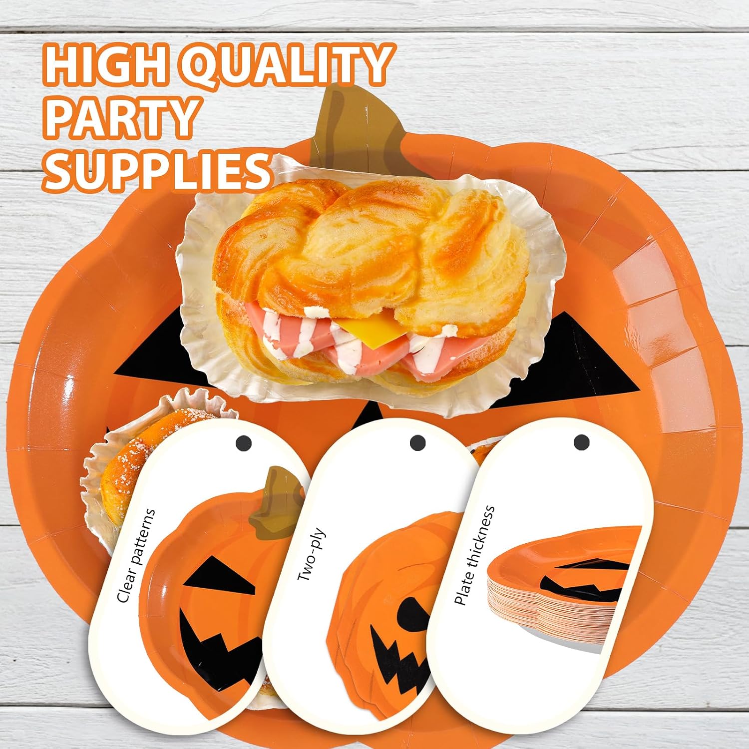 Halloween dinner table styled with the pumpkin set