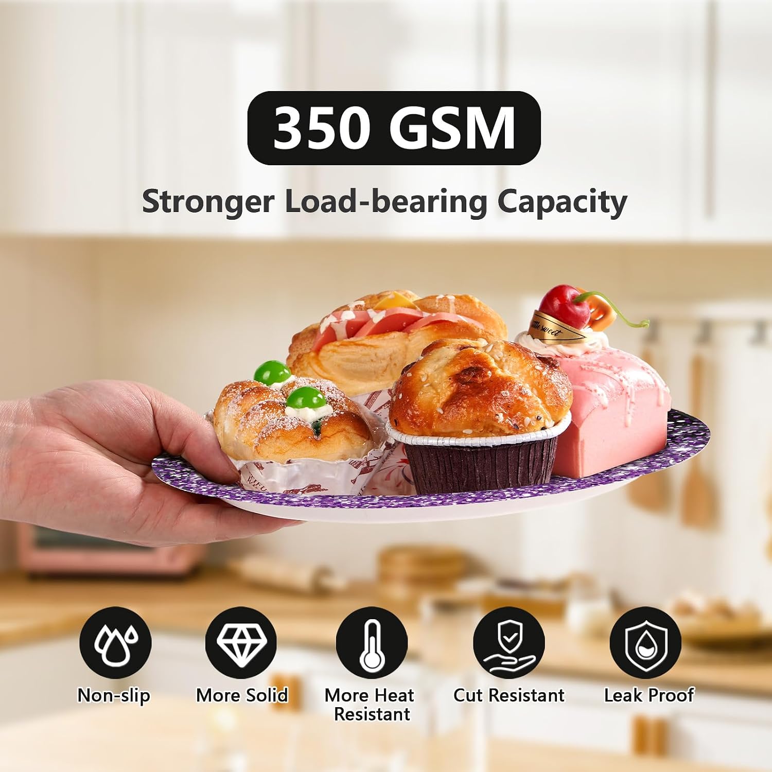 Single 7 inch purple gradient dessert plate