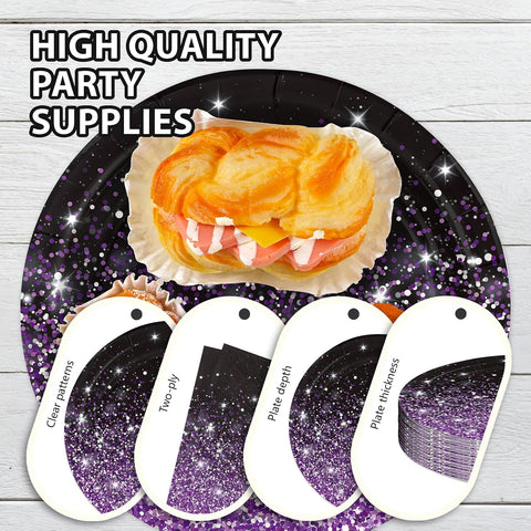 Purple gradient napkins with sparkling star accents
