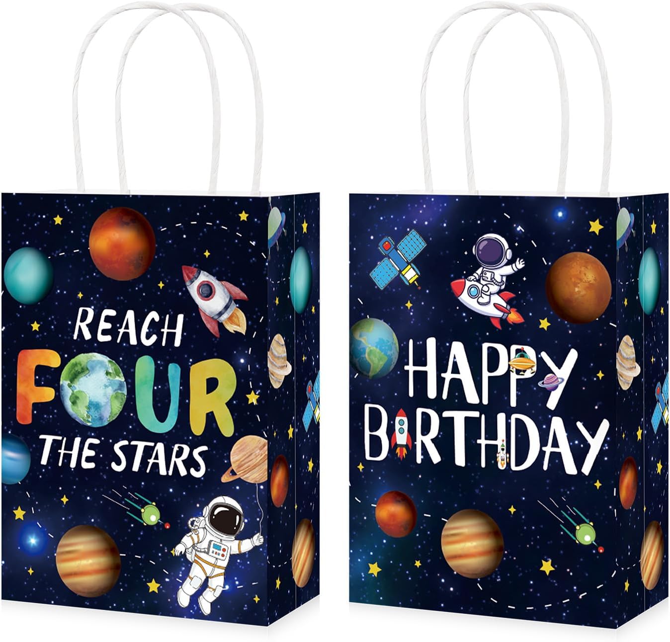 Grencian 16-piece Reach Four the Stars space goodie bags set with astronaut design