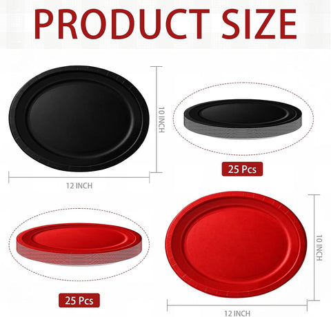 Product size of the 12 x 10 inch and 10 x 8 inch oval plates