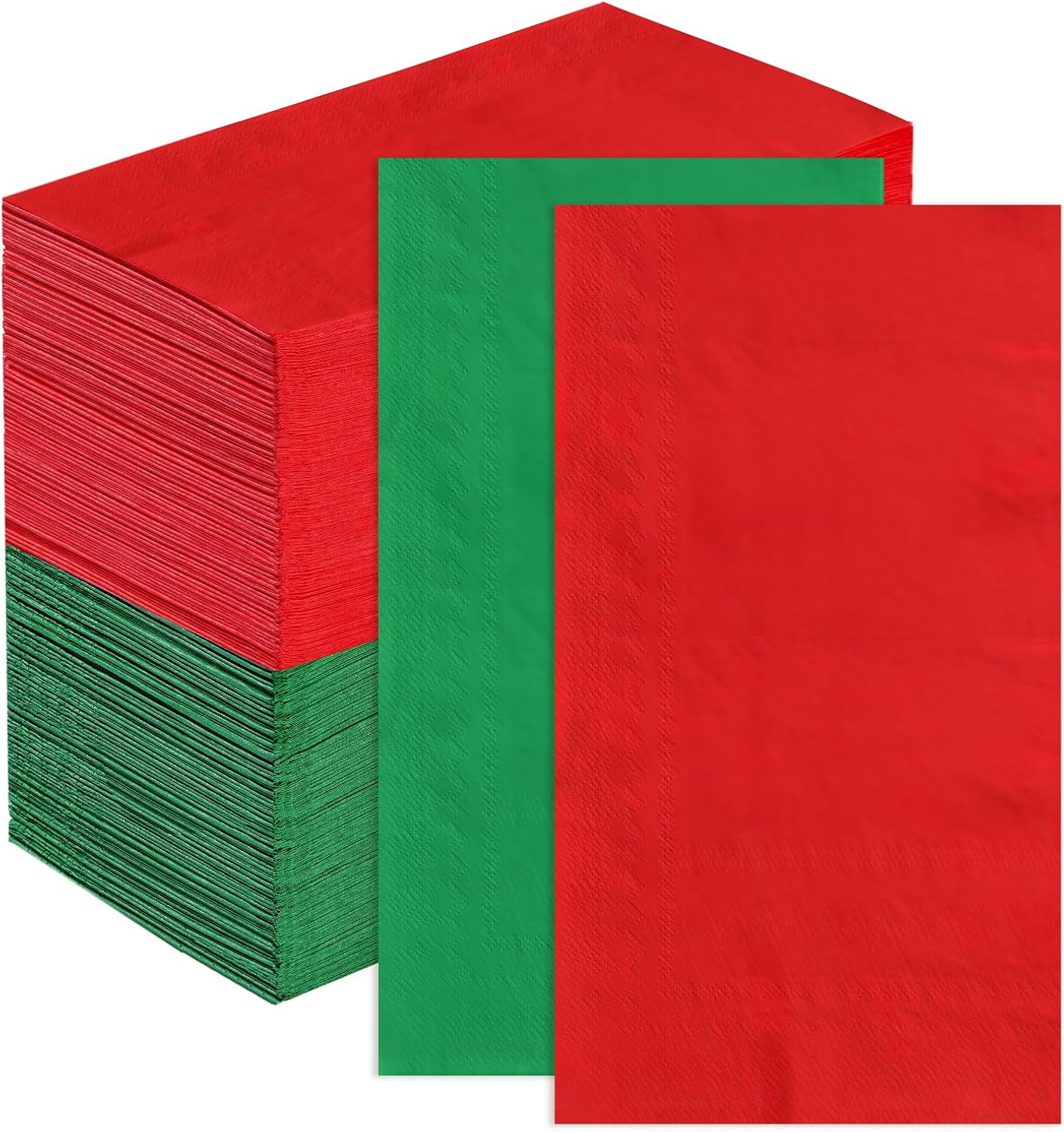 Grencian 200Pcs Red and Green Paper Napkins 3 Ply - Grencian