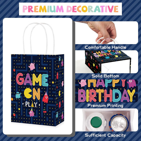 Retro gaming birthday favor bag with arcade video game design