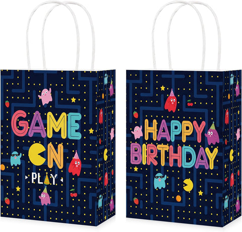 Grencian 16-piece retro gaming goodie bags set with Game On video maze design
