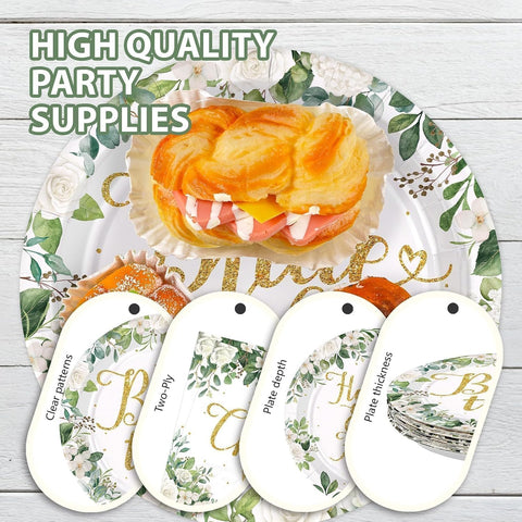 350Pcs Sage Green Bridal Shower Supplies Serves 50 - Grencian