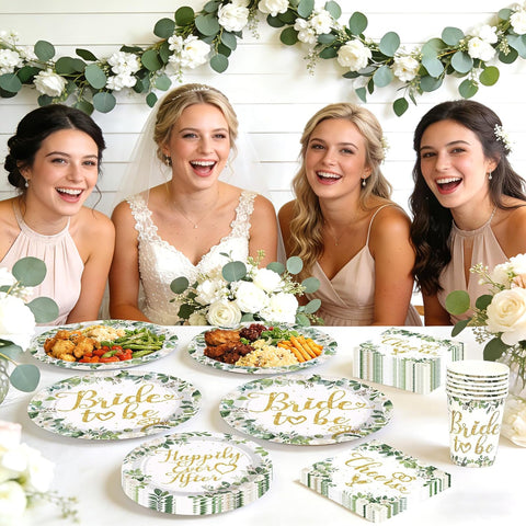 350Pcs Sage Green Bridal Shower Supplies Serves 50 - Grencian
