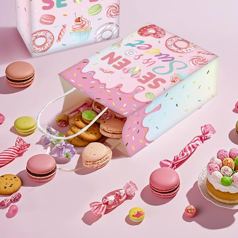 16Pcs Sweet Sassy 7 Birthday Goodie Bags Donut - Grencian