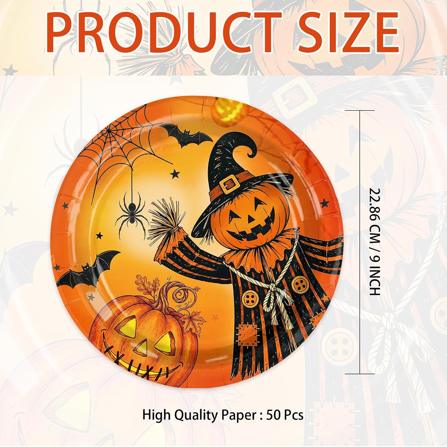 Size reference for the 9 inch orange plate