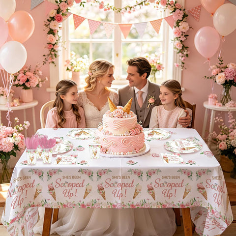 170Pcs Ice Cream Bridal Shower Party Supplies Serves 24 - Grencian