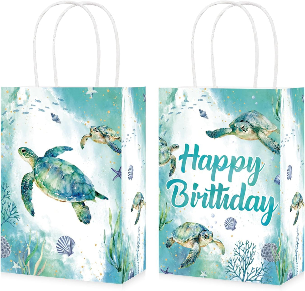 16Pcs Sea Turtle Birthday Goodie Bags Ocean Animal - Grencian