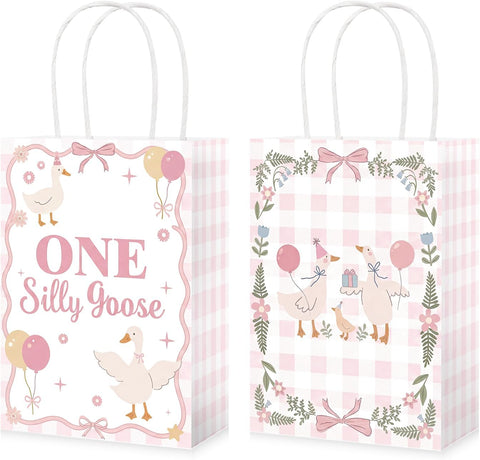 Grencian 16-piece One Silly Goose pink goodie bags set for girls 1st birthday