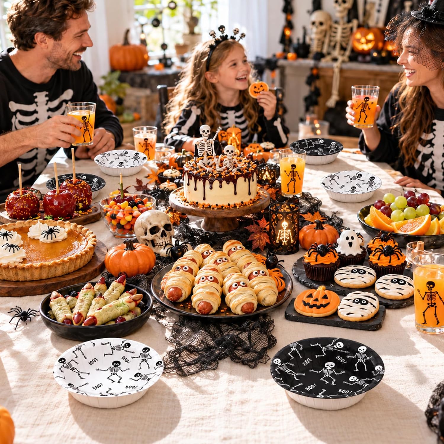 Party scene using the dancing skeleton bowls
