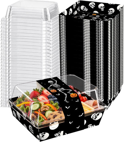 Grencian 50Pcs Halloween Skeleton Charcuterie Treat Boxes