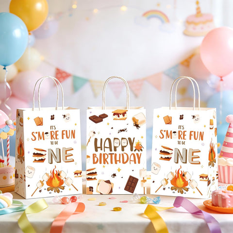 16Pcs Smore 1st Birthday Goodie Bags Bonfire Camping - Grencian