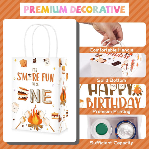 16Pcs Smore 1st Birthday Goodie Bags Bonfire Camping - Grencian